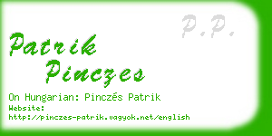 patrik pinczes business card