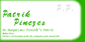 patrik pinczes business card